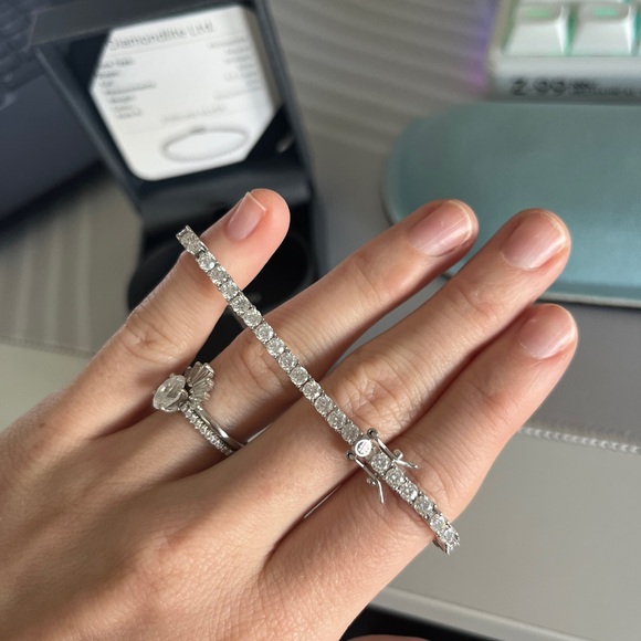 Sterling Silver Moissanite Bracelet - Picture 4 of 5